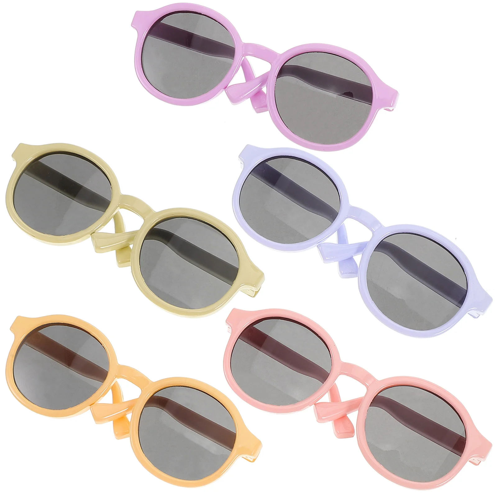 

5 Pcs Glasses Dress Up Accessories Rimmed Sunglasses Little Mini For Dolls Plastic Dollhouse Miniature