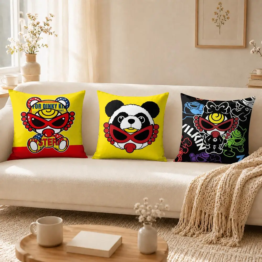 Japan Fashion H-Hysteric M-Mini Cushion Cover Soft Short Plush Double-Sided Printing Home Decor Cozy Sofa Pillow Case Fine Gift
