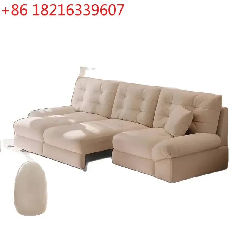 YAO Modern Simple Fabric Tatami Bed with Massage Function Double Bed for Master Bedroom Large Apartment Wedding Furniture
