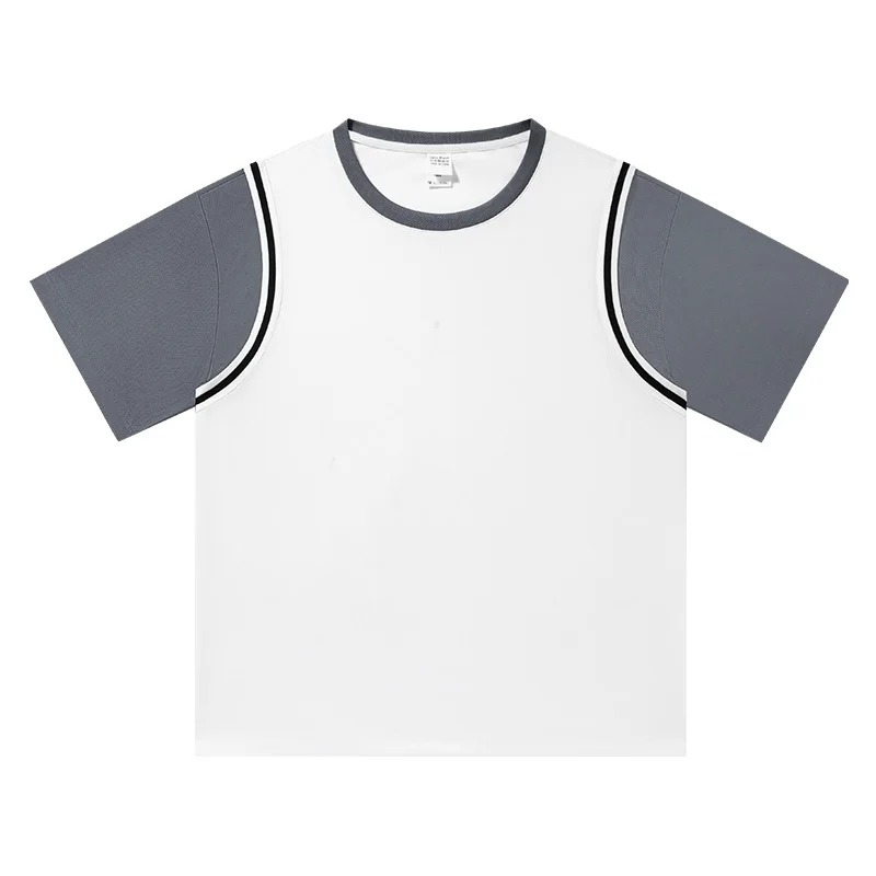 

Летняя модная дышащая футболка для мужчин, для бега на открытом воздухе, фитнеса, впитывающая пот, быстросохнущая, спортивная, для отдыха