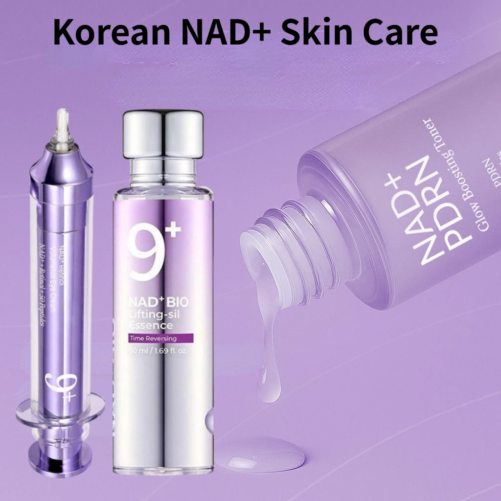 

NAD+ Peptides Glow Boosting Toner + Укрепляющая сыворотка + Крем для глаз No 9 - Корейский уход за кожей против морщин, осветления темных кругов
