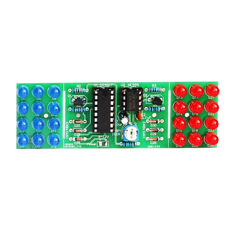 IC LED Red Blue Double Color Flashing Lights DIY Kit Strobe NE555+CD4017 DIY Electronic Welding Practice Learning Kit Gift