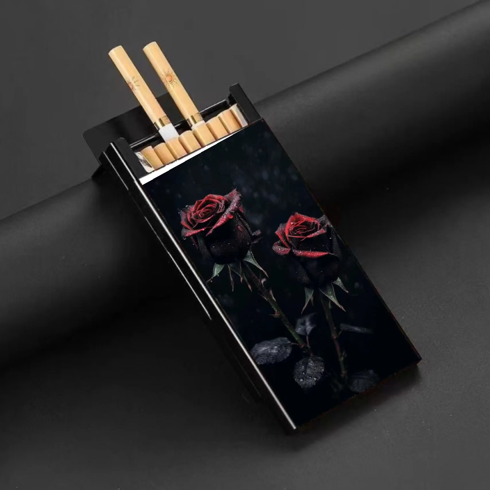 Cigarette Case Metal 20pcs Capacity Thin Drop-down Anti-drop Moisture-proof Colorful Painted Creative Picture Cigarette Case