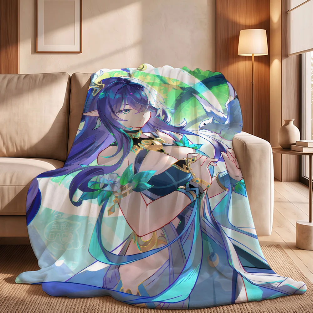 Lauma Genshin Impact Blanket Cozy Warm Comfortable Soft Throw All Season Use Suitable For Couch Office Bedroom Gifts