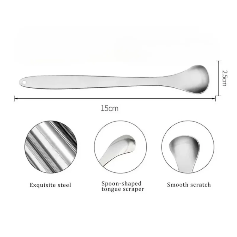 1Pcs Reusable Stainless Steel Useful Tongue Scraper Cleaning Coated Tongue Cleaner Fresh Breath Oral Hygiene Care Tools C816
