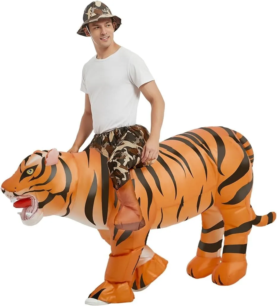 Inflatable Tiger Costume for Adult Halloween Costume Women Man Funny Blow up Costume for Halloween Party Cosplay view 4