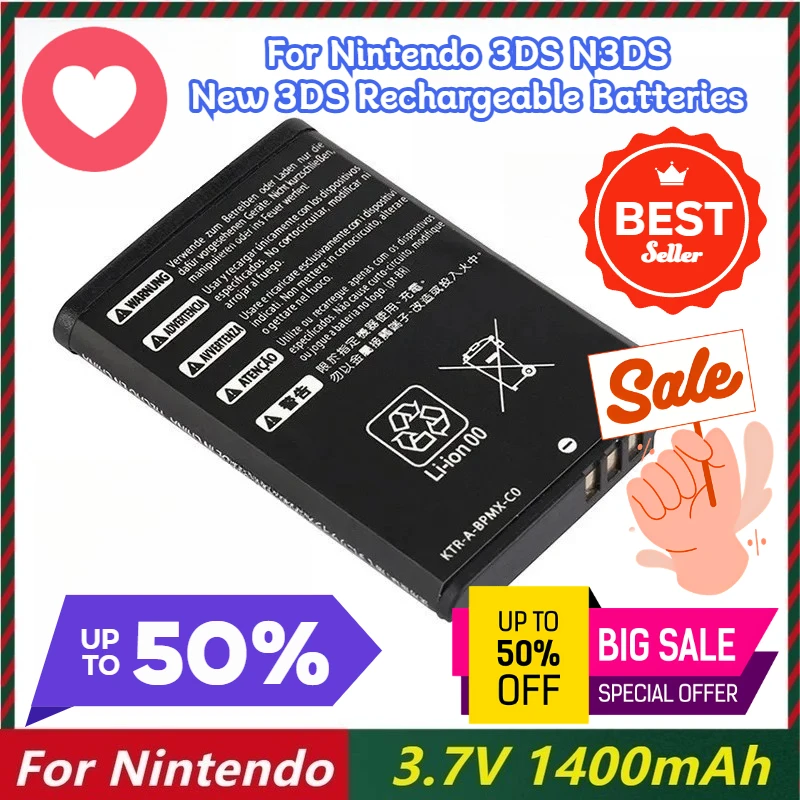 

2-10PCS 1400mAh Batteries For Nintendo 3DS N3DS New 3DS Rechargeable Batteries KTR-003 KTR 003 Battery