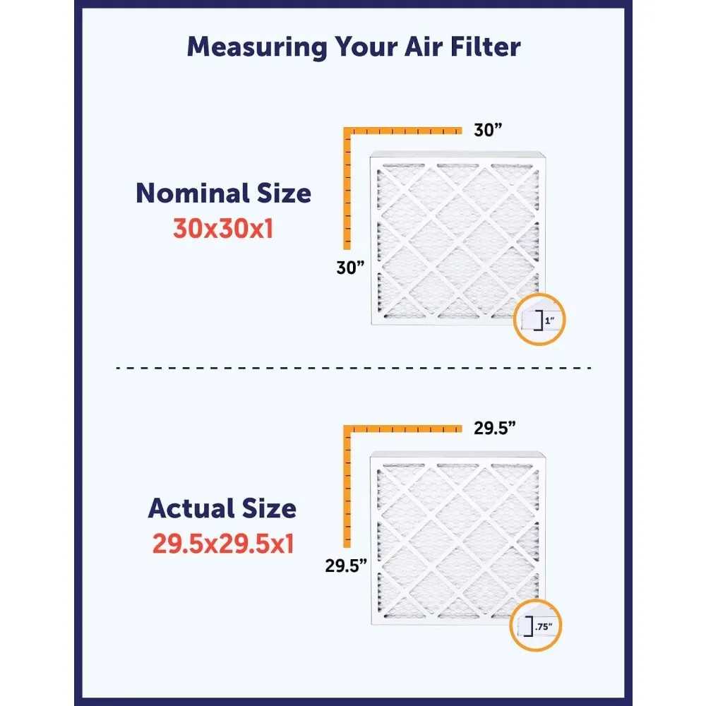فلاتر هواء مطوية HVAC 15x30.75x2 MERV 8 6 عبوات لأنظمة A/C والفرن - صنع في الولايات المتحدة الأمريكية - الحجم الفعلي 15x30.75x1 - جودة عالية