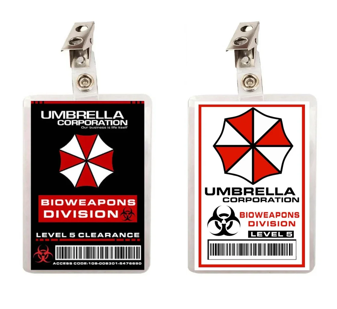 Biohazard Anbrera 2-Piece Set ID Badge Biological Weapons Department Safety Gear Unisex Adult Size