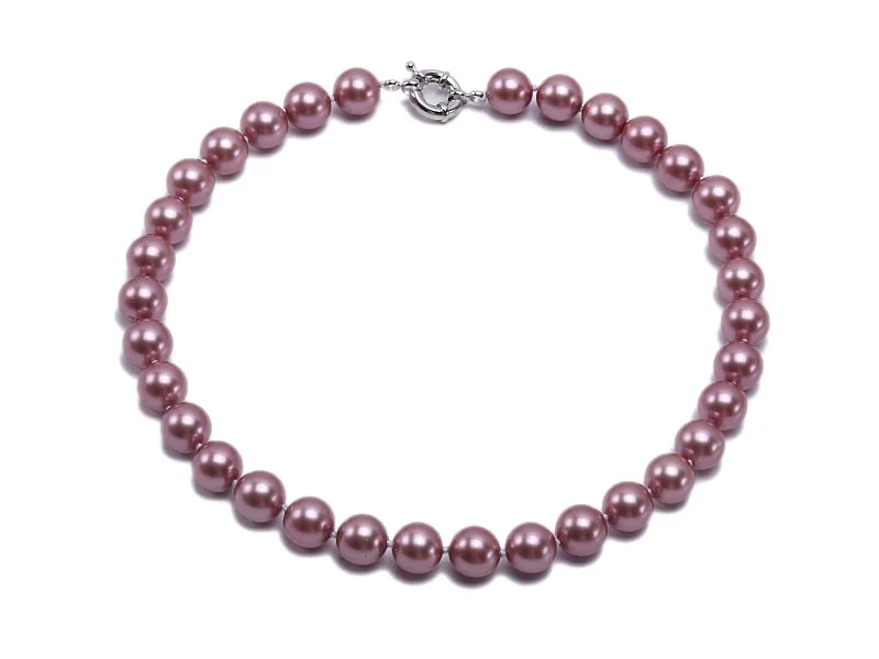 Terisa Pearl Jewelry 12mm claret-red round seashell pearl necklace for Women T-SP018