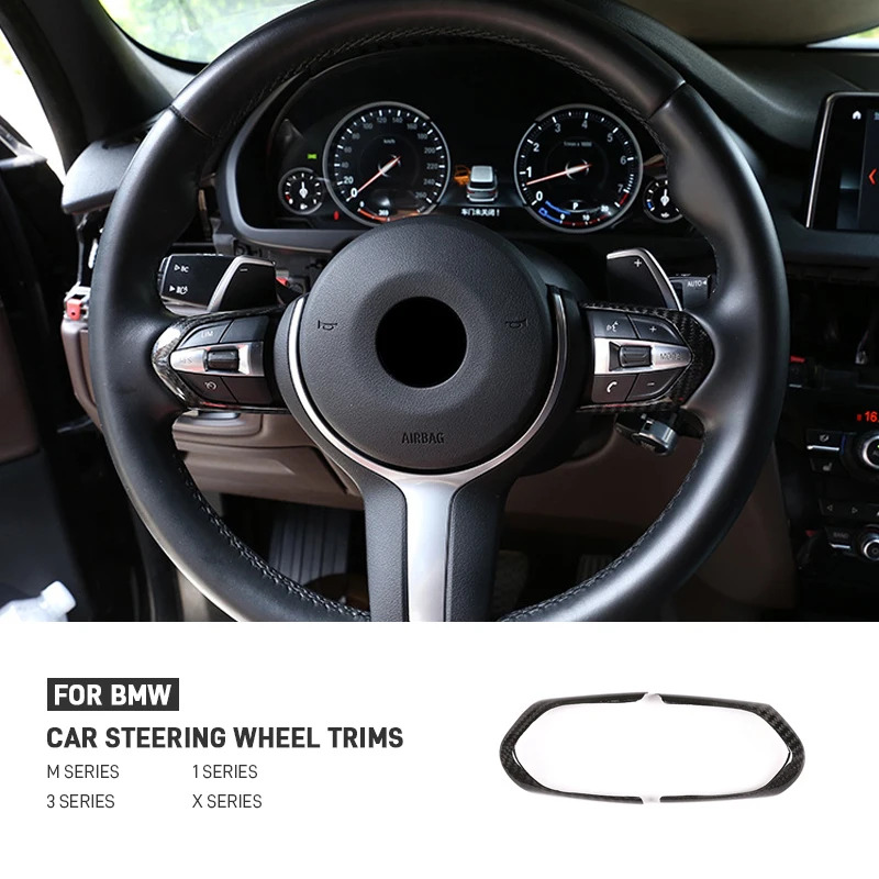 

For BMW 1 2 3 4 5 6 Series F20 F22 F30 F32 F33 F06 F12 F13 X5 F15 X6 F16 M-Sport Real Carbon Fiber Car Steering Wheel Frame Trim