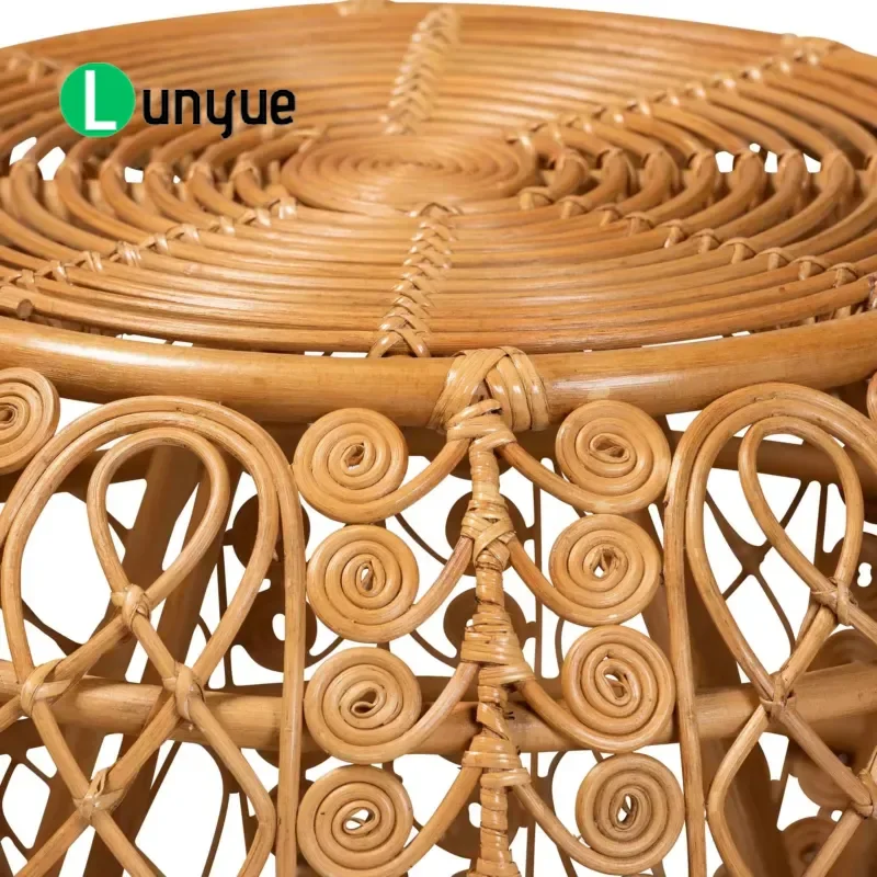Handcrafted Mid Century Modern Antique Rattan Coffee Table Set For Living Room Outdoor Cafe Dining Room Decoration Furniture