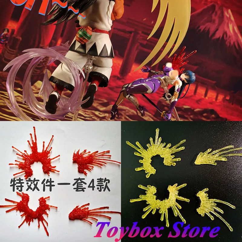 

4PCS SET 1/12 Red Blood Yellow Transparent Special Effect Model Toys Accessory For 6" 7‘’ Shf Figma NECA Figure Scene Ornament