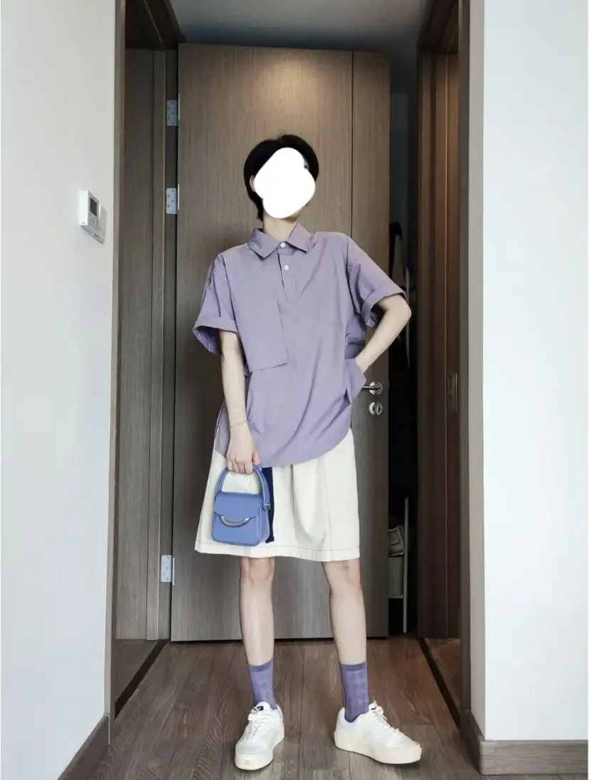 Camisa Casual Retro Japonesa para Mulheres, Verão, Estilo Simples, Ajuste Solto