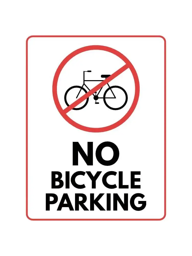AliExpress 1f,No Bicycle Parking Sign Parking Signs 8" x 12" Metal Tin Sign Garage Man Cave Wall Decor