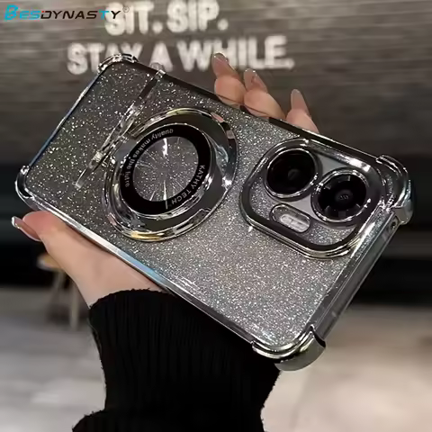 Luxury Glitter Holder Phone Case For Xiaomi POCO F7 X7 F6 X6 Pro M6 4G 5G F5 X5 F3 Luxury Plating Shockproof Soft Cover
