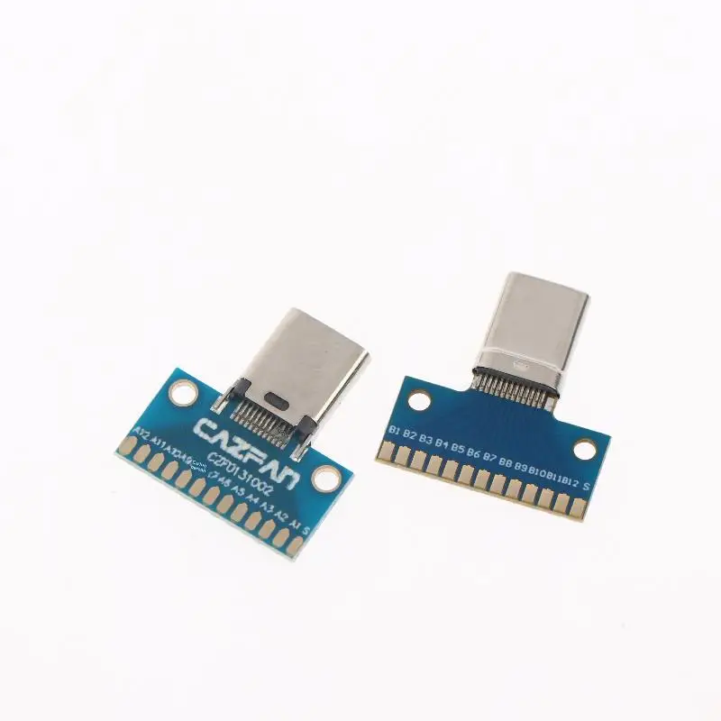 USB 3.1 Type C Connector Male to Female 24 Pin Plug Adapter Receptacle for Data Transfer Cable Extension 2Pcs Set