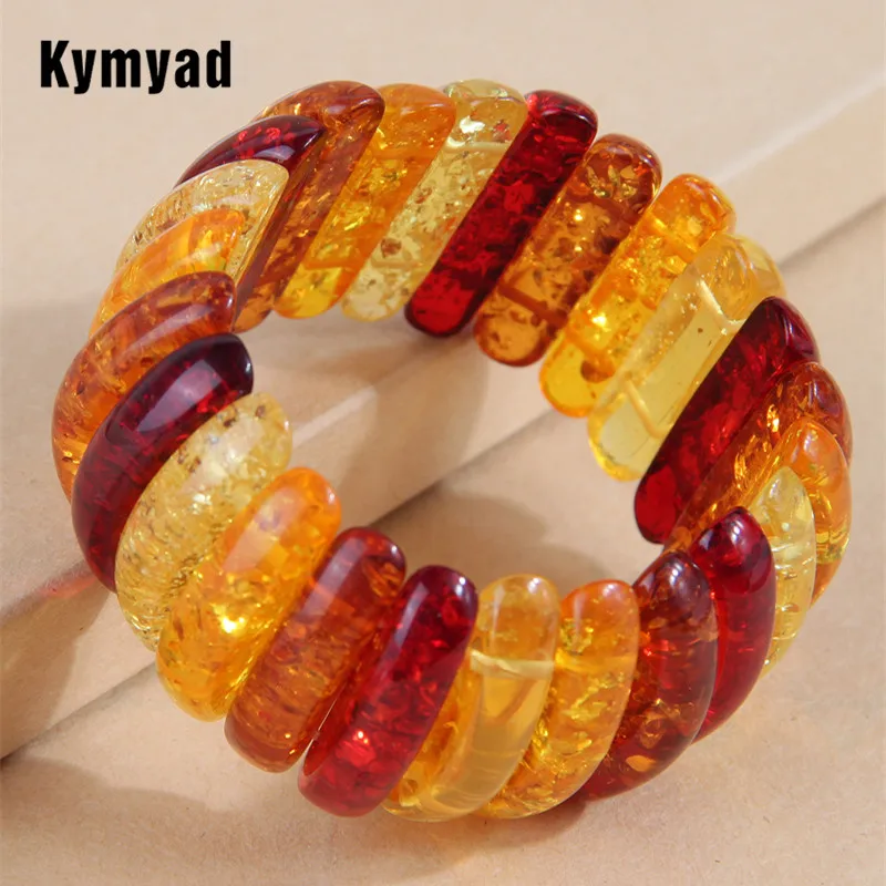 Kymyad Ethnic Bracelet for Women Resin Bracelets Boho Jewelry Women's Hand Bracelet Fashion Jewelry