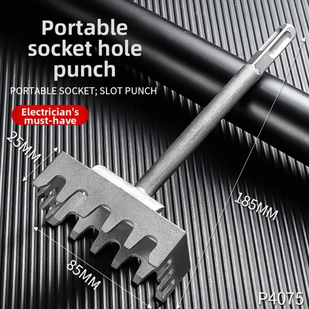 Heavy Duty Stainless Steel 86 Junction Box Hole Punch Tool with Trapezoidal Teeth for Accurate and Clean Square Hole Creation