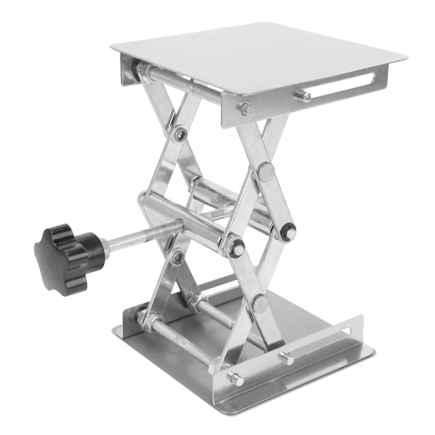 Scientific Lab Jack-100 x 100mm Stainless Steel Lab Stand Table Rack Scissor Lab-Lift Lifter for Science Experiment