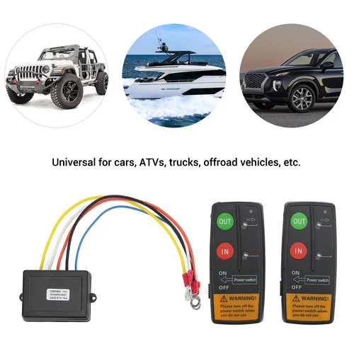 Imagen 2 del producto Kit de Control remoto de cabrestante inalámbrico, alcance de 75 pies, 12V, 24V, alta sensibilidad, Universal, para coche, ATV, camión, juego de controlador de cabrestante