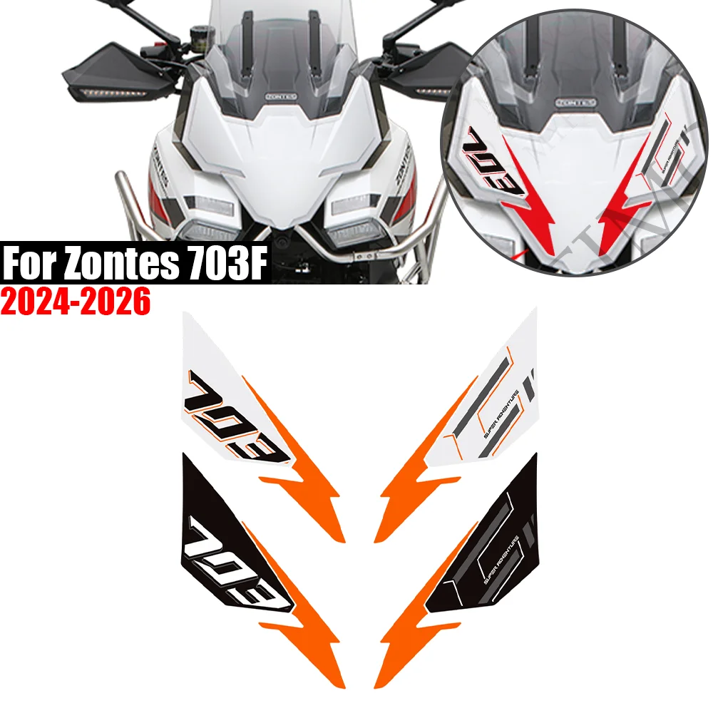 For Zontes  ZT703-F ZT-703F ZT 703F 703 F Adventure Tank Pad Front Face Fender Windscreen Screen Wind Deflector Stickers Decals