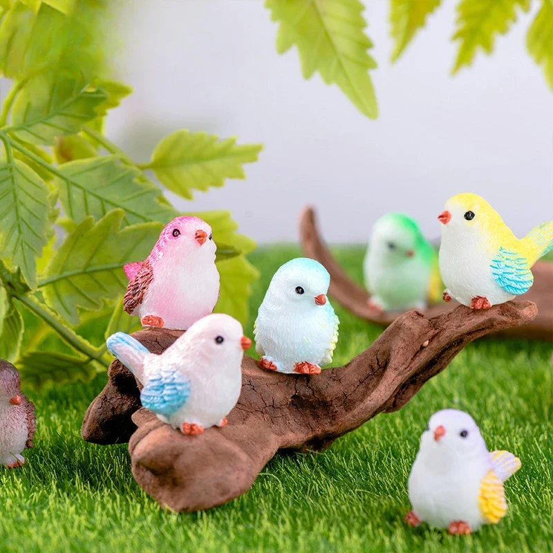 

5pcs Miniature Bird Figurines Animal Figurine Mini Fairy Garden Micro Landscape Dollhouse Bonsai Landscape Pet Model Bird 2025