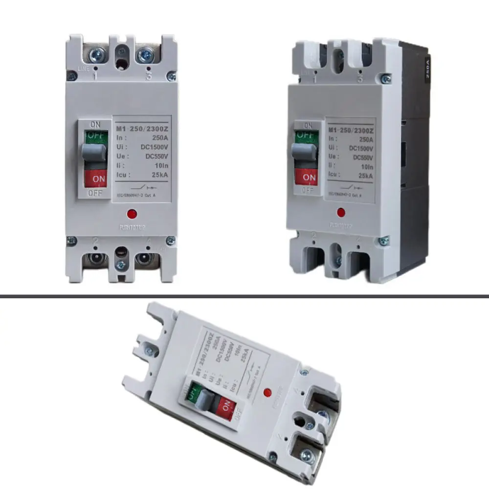 Pv System DC Molded Case Circuit Breaker 1P 2P 125A 250A Solar Power Distribution Switch Thermal Magnetic Safety Protection