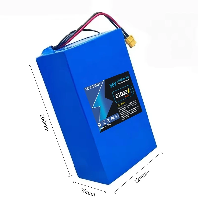 10S6P 36V 21000mAh High-capacity Rechargeable 18650 Li-ion Battery Built in BMS Suitable for Electric Scooter Battery.