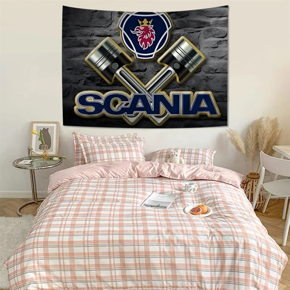 S-Scania Truck Logo Printed Large Wall Tapestry Art Science Fiction Room Home Decor Decor Blanket