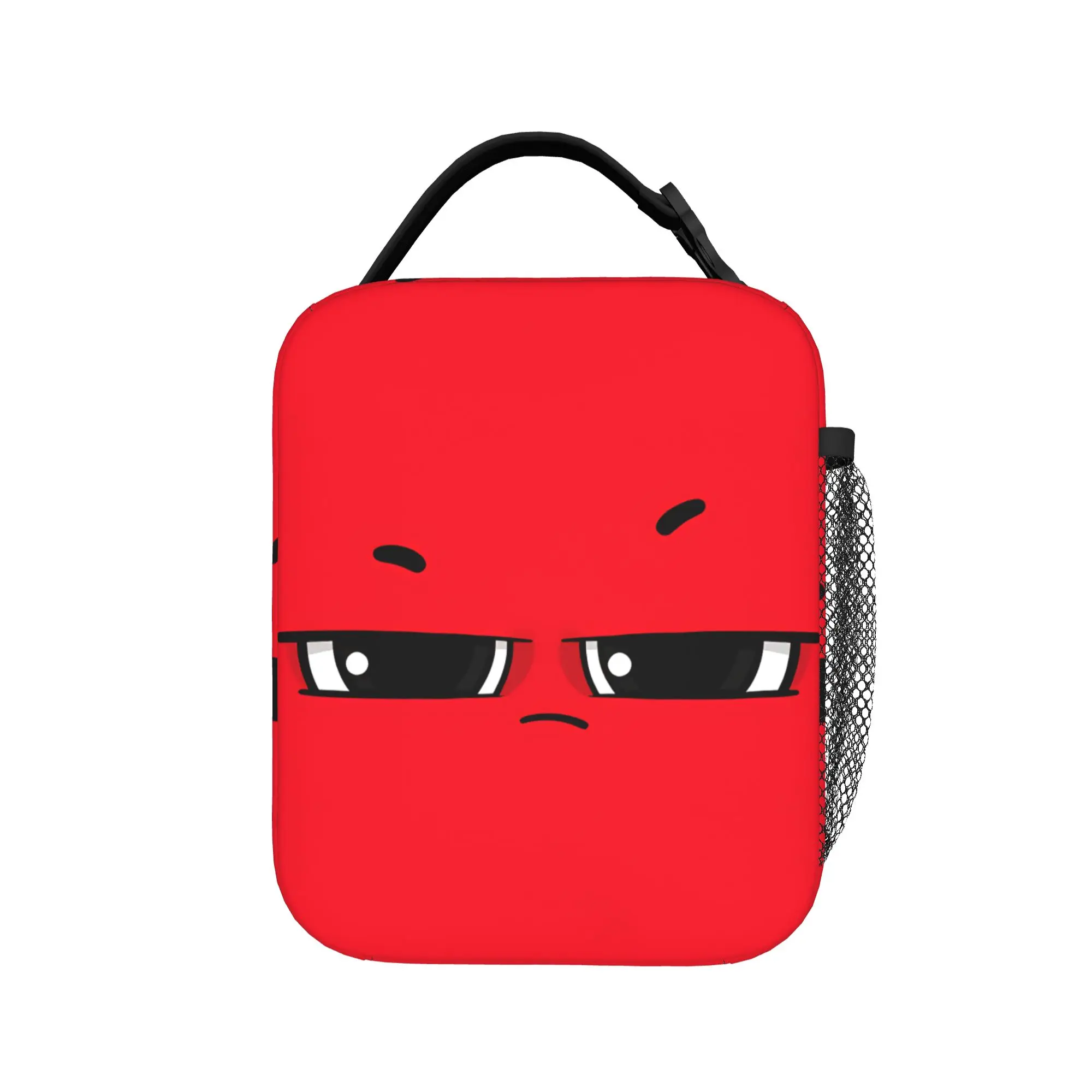 An Angry Face And Eyes Funny Meme Lunch Bag  Retro Lunch Box For Women Office Convenient Cooler Bag Oxford Print Tote Food Bags