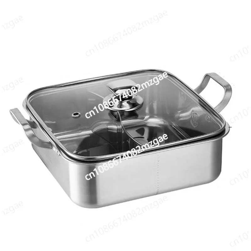 

Square type household 304 stainless steel mandarin duck hot pot
