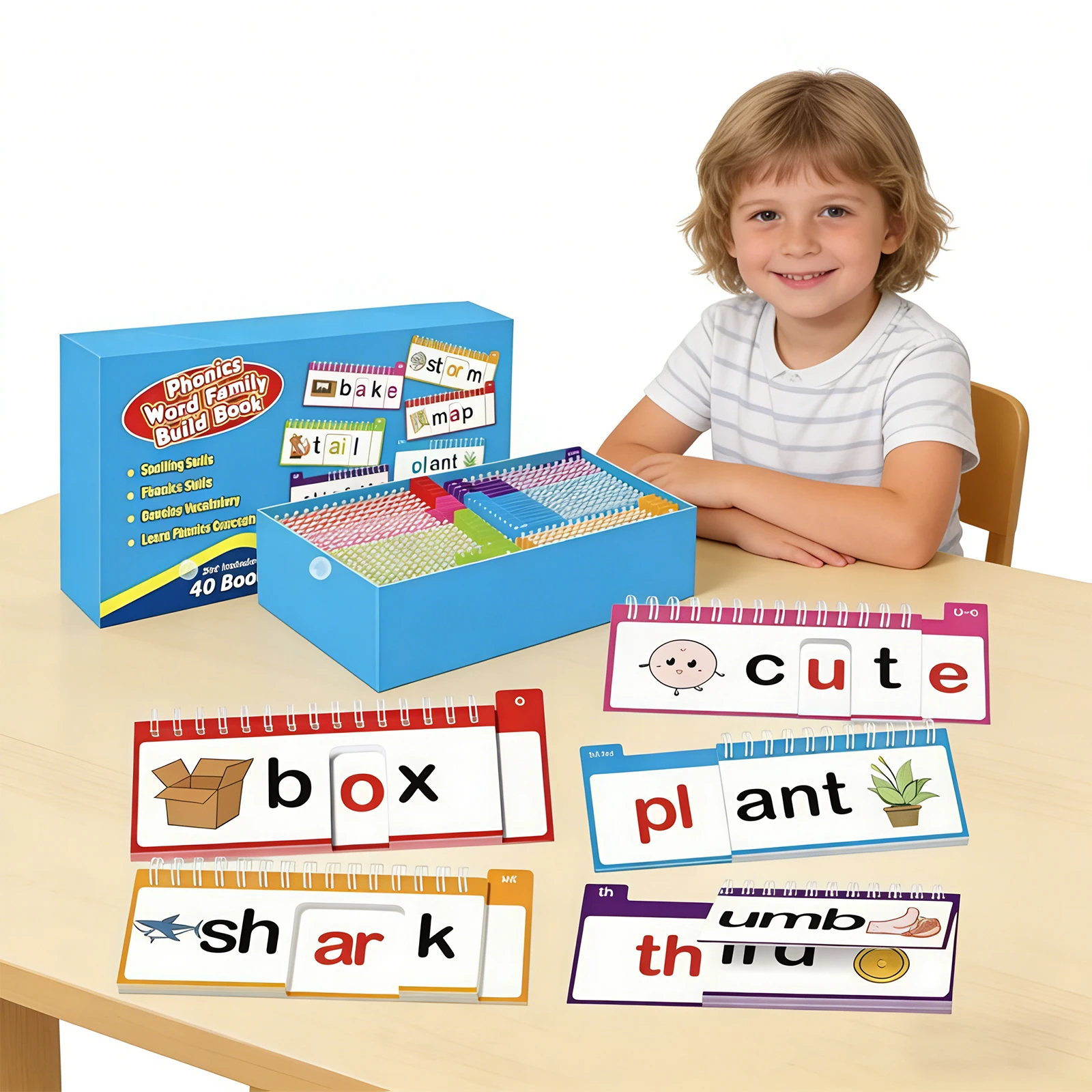Learn To Read Phonics Flash Cards Kindergarten Reading Books for Kids Homeschool Preschool Learning Activities