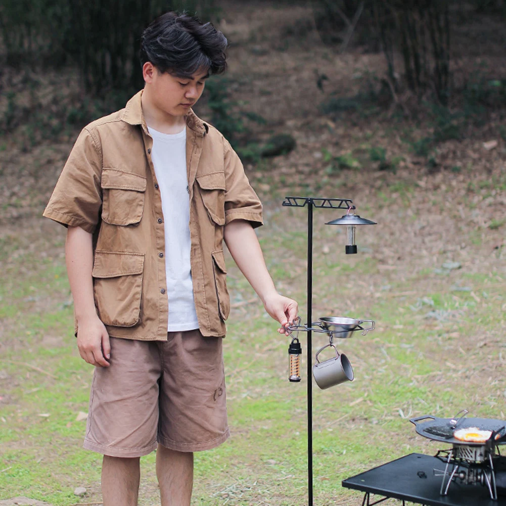 

Портативный фонарь для кемпинга, подвесной держатель для палатки из нержавеющей стали, полый многофункциональный нескользящий занавес для неба для походов на открытом воздухе