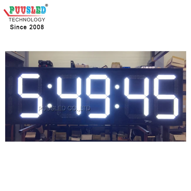 Outdoor Waterproof 7 Segments LED Digital Wall Clock for Exhibition Halls Education Retail Buildings