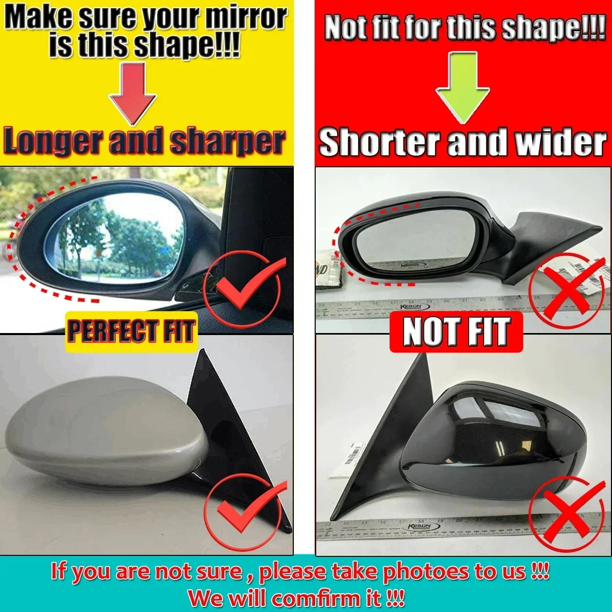 2xMirror Cover E90 Car Side Door Side Mirror Cover Cap For BMW E90 E91 2005-2007 E92 E93 2006-2009 M3 Style E80 E81 E87 Body Kit