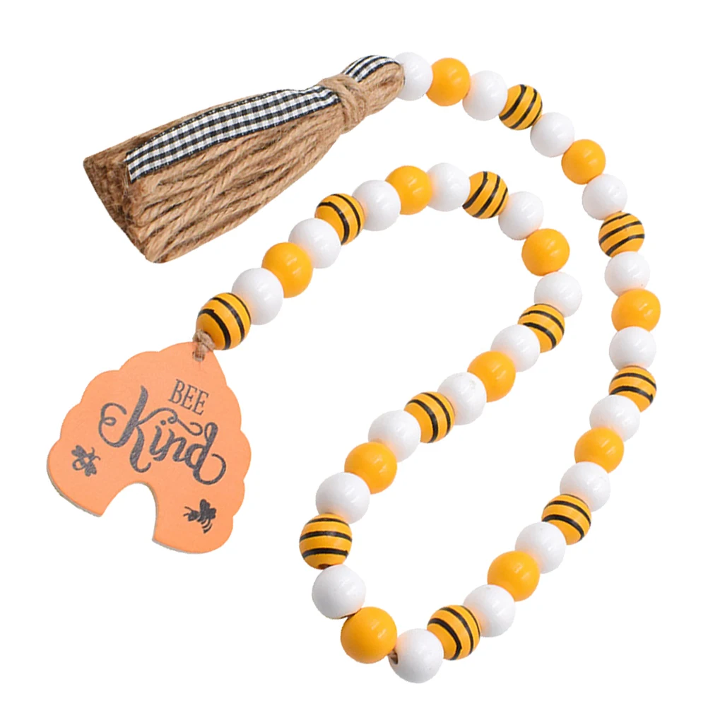 

Bee Hive Pendant Wooden Bead Garland With Tassel Hanging Decor For Wall Window Door Garden Bedroom Party Theme