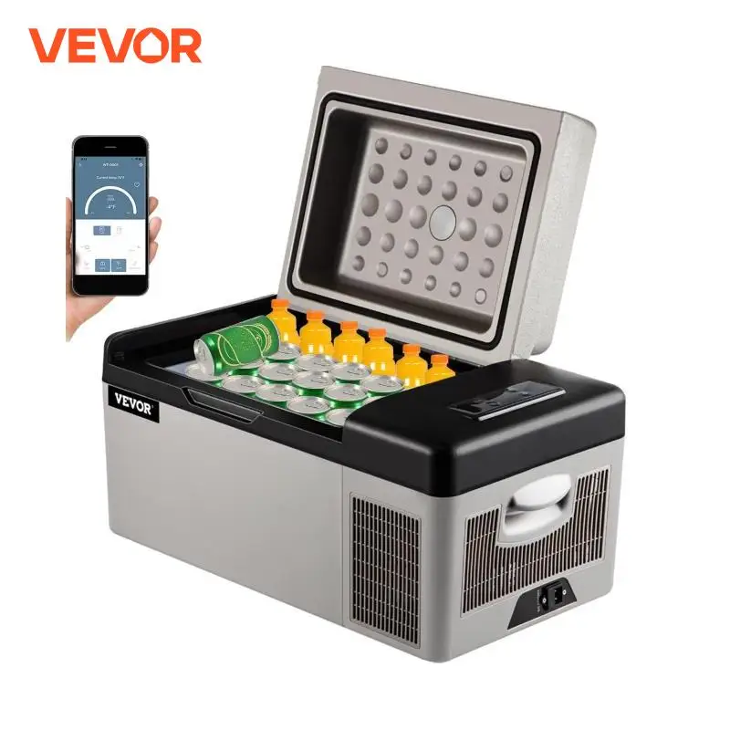 VEVOR 20 L Portable Refrigerator Car Refrigerator Electric Compressor Cooler with 12/24v DC & 110-240v AC 