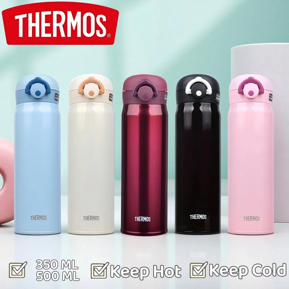 

THERMOS 500ml Vacuum Flask Thermal Mug,6H Hot & Cold Stainless Steel Water Bottle,Leakproof Coffee Mug for Commute Office Hiking