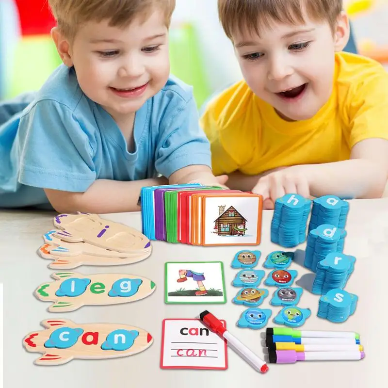 Jeu d'orthographe et de lettres assorties pour enfant, jouet d'apprentissage précoce