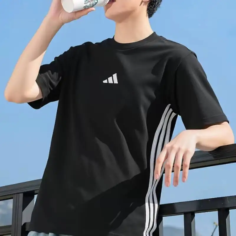 New Adidas Men's 2026 New Summer Cotton T-shirt Running Fitness Sports Wear JD1906