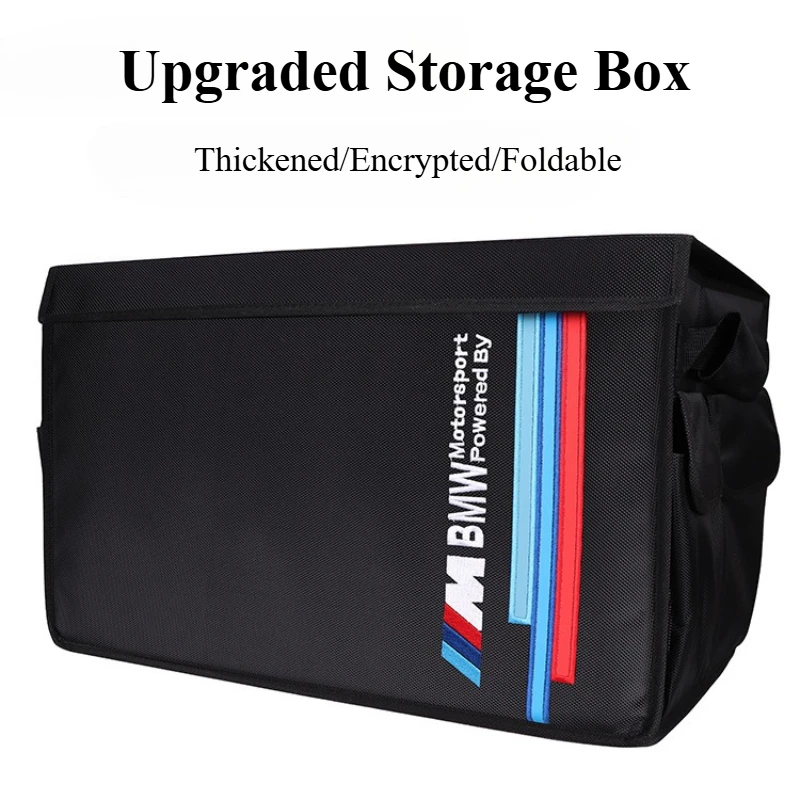 

Foldable Oxford Cloth Storage Box Suitable for BMW Car Trunk Embroidered Organizer for Vehicle Trunk Storage