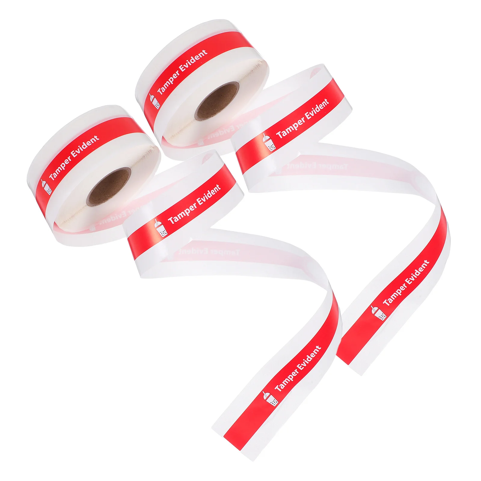

2 Rolls Tamper Seals Drink Cap Secure Sealing Stickers Self Adhesive Labels Easy Peel Off Food Packaging for Takeout Home Use