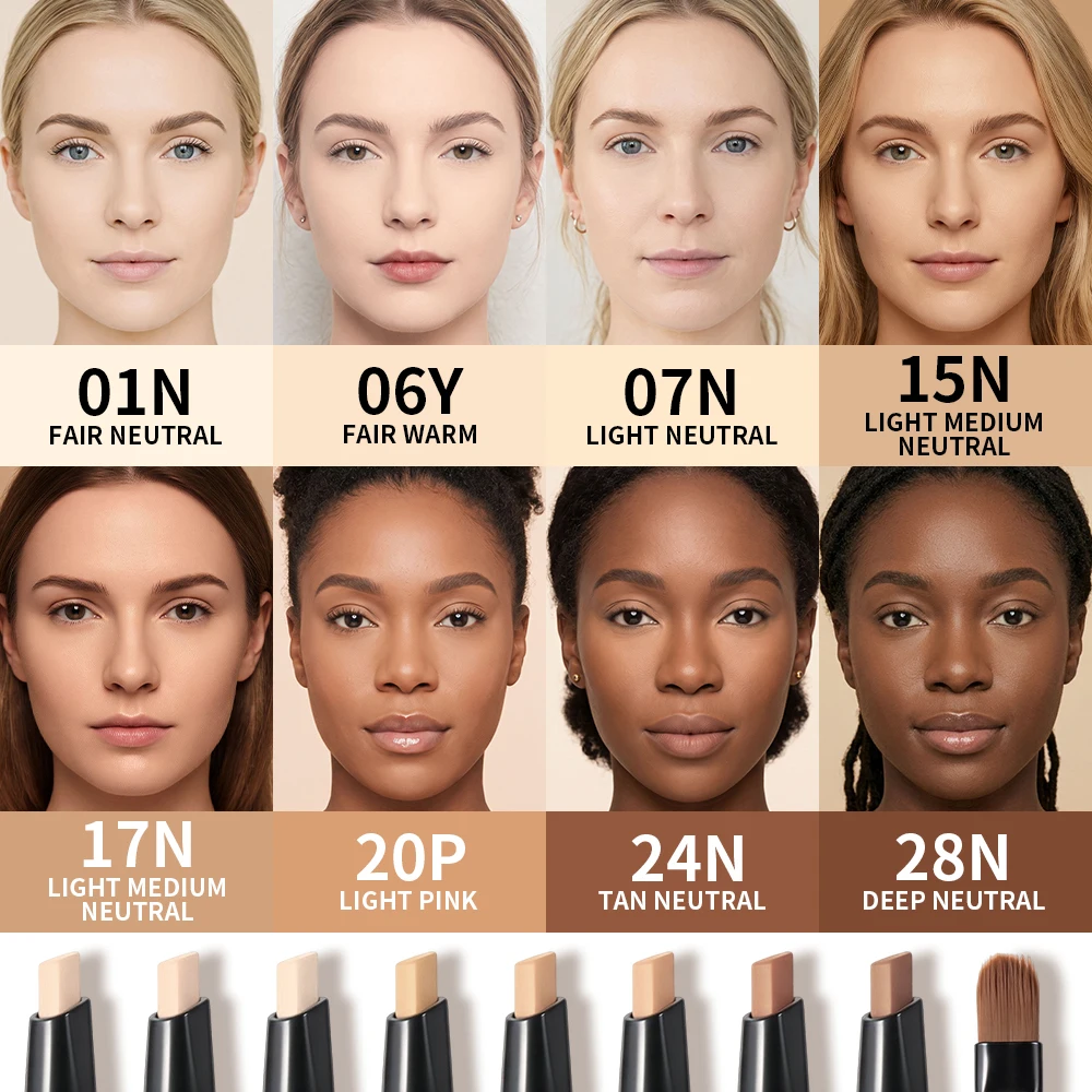 3‑In‑1 Concealer Contour Highlighter Stick Multi‑Purpose Face Makeup Full Coverage Blendable Long Lasting Sculpting Cream Stick