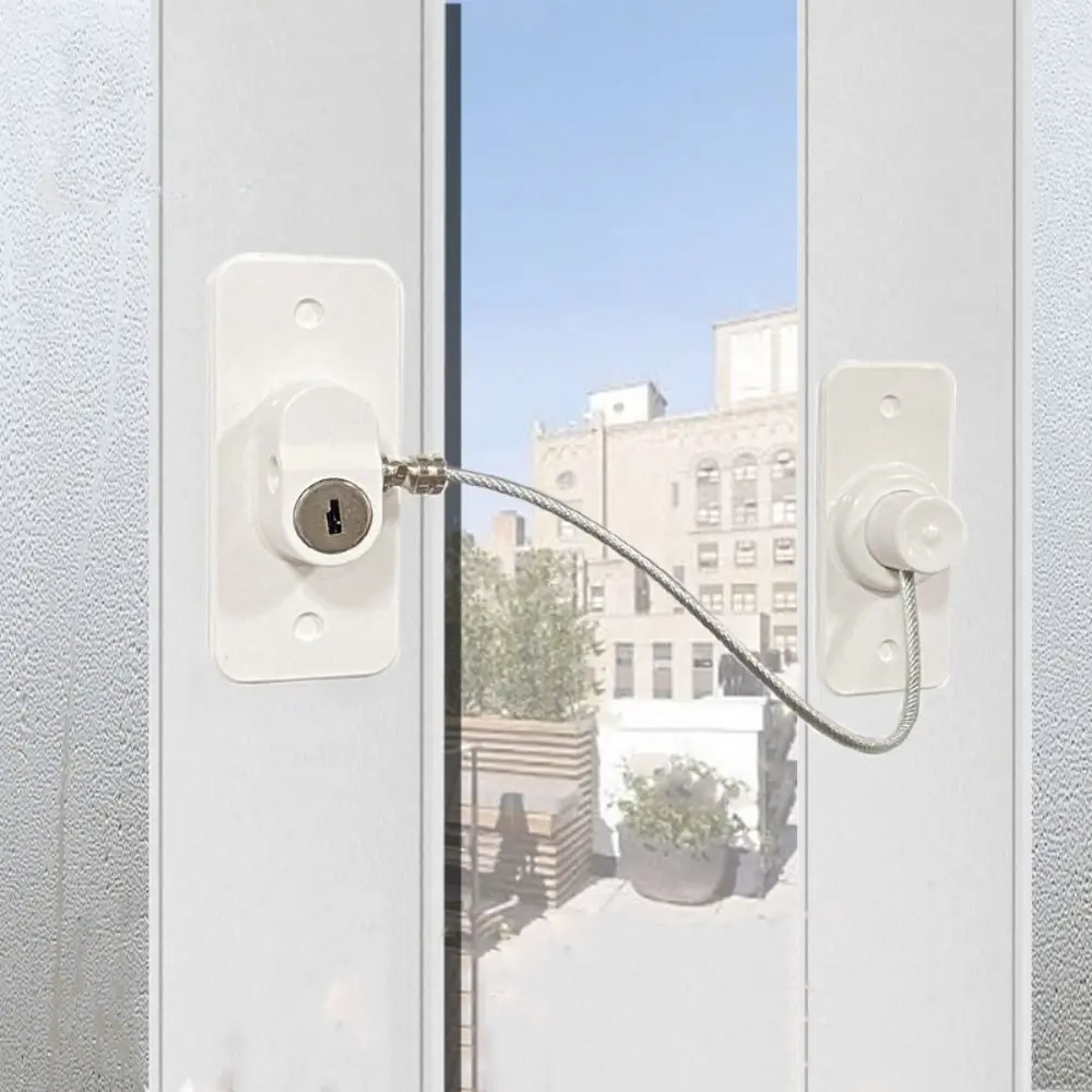 Anti Movement Plastic Windows Lock with Key Children Safety Windows Lock Door Safety Restrictor Refrigerator