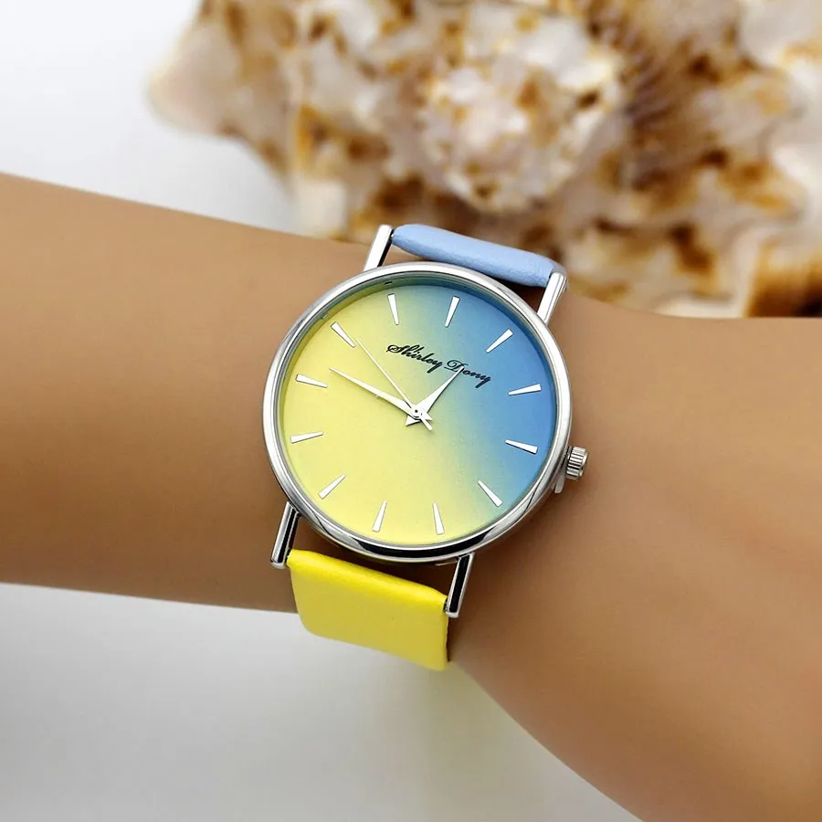 2 Gradient Ramp Color Watchstrap Luxury Women Watches New Ladies Casual Clock Female Quartz Wristwatches Feminino Zegarek Damski