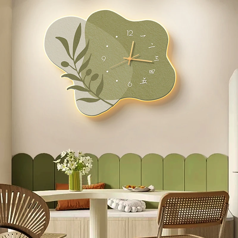 Cream Art Style Creative Digital Clock Nordic Fashion Simple Wall Clock Modern Design Dining Room Decor Reloj De Pared