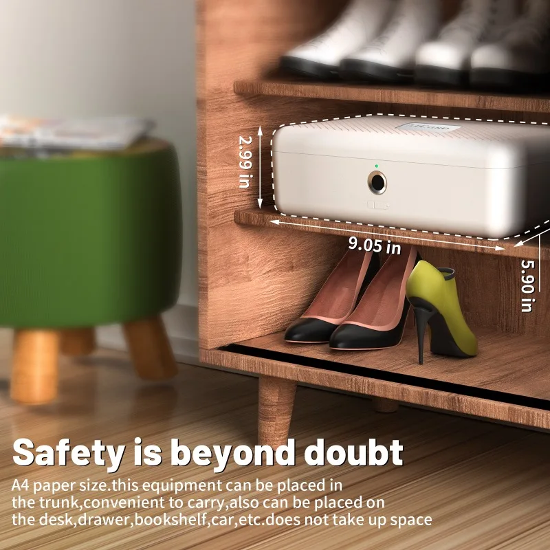 Biometric Fingerprint Home Cash Jewelry Safe Storage Box Confidential Document Hidden Storage Box Home Cosmetics Box