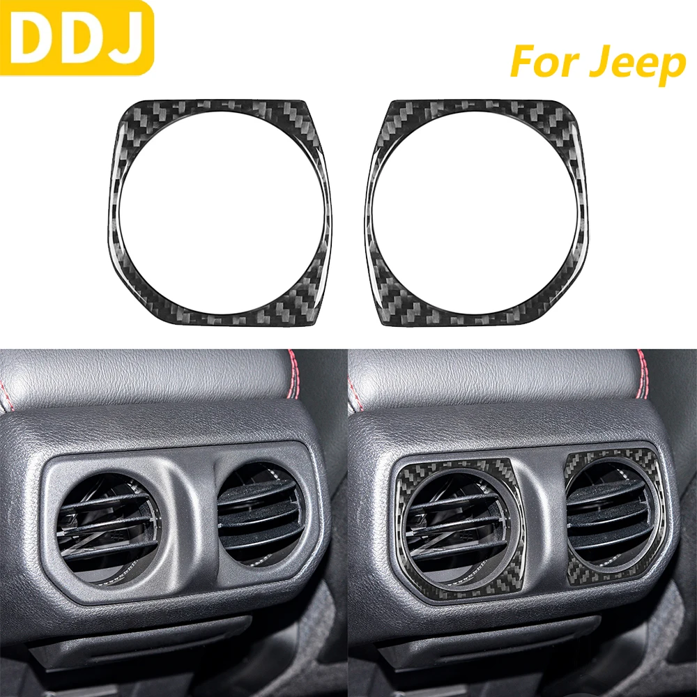 

For Jeep Wrangler JL 2018-2023 Gladiator 2020-2023 Carbon Fiber Rear Air Vent Outlet Panel Cover Trim Car Accessories Sticker