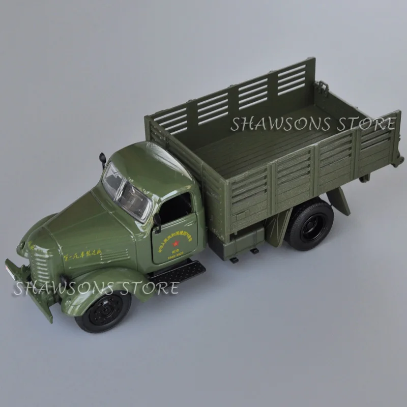 1:36 Diecast Model Truck Toy China CA10 Military Transport Vehicle Pull Back Miniature Replica Sound & Light